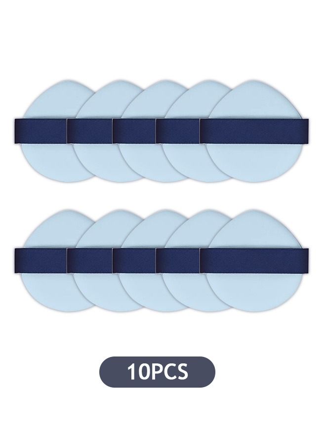 Generic Powder Puff Teardrop Puff, 10 Pcs Dry and Wet Makeup Triangle Puffs Sponge Latex Free, Special Sponge Powder Puff for Liquid Foundation (Blue) - Image 1