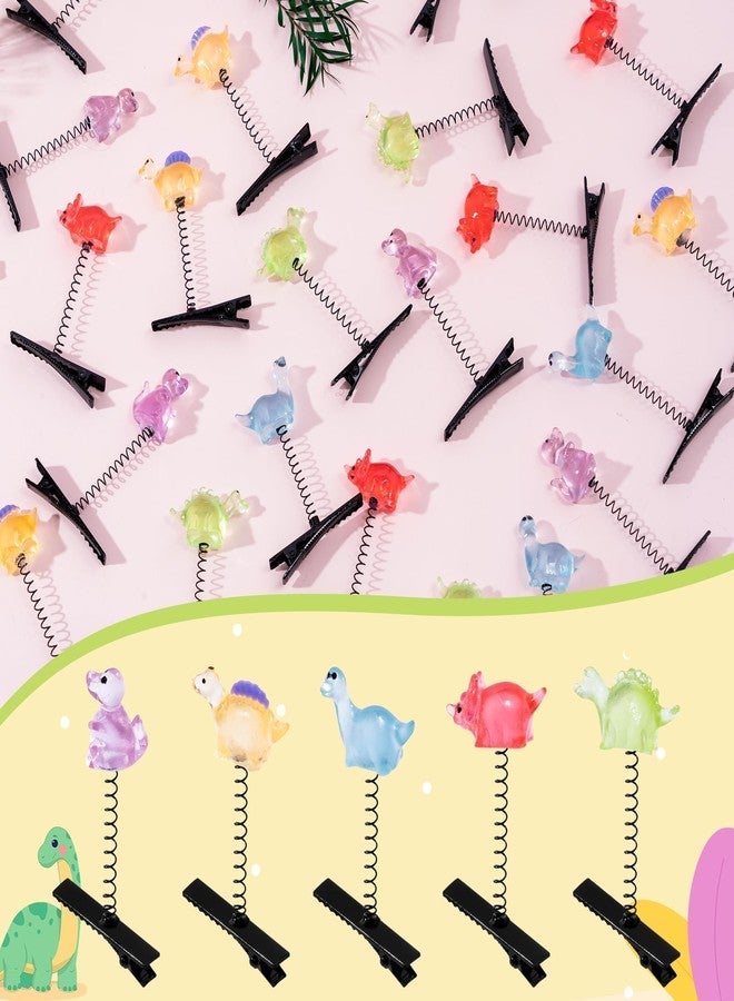 BkeeCten Dinosaur hair Claw Clips - 50Pcs Glow in The Dark Dinosaur Thick Thin Flat Hair Styling Sectioning Claw Alligator Clip Barrettes Accessories Gifts Women Girls Strong Hold No Crease Metal Snap - Image 4
