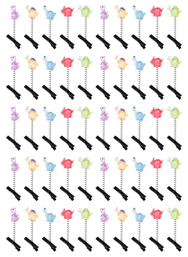 BkeeCten Dinosaur hair Claw Clips - 50Pcs Glow in The Dark Dinosaur Thick Thin Flat Hair Styling Sectioning Claw Alligator Clip Barrettes Accessories Gifts Women Girls Strong Hold No Crease Metal Snap - Image 1