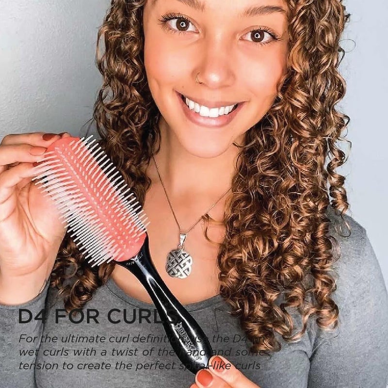 Denman D4 Large Styling Brush with Nine Rows of Sculpted Nylon Pins for Curly Hair - Image 3