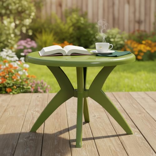 SkyGlamour Supreme Marina Table | 4 Seater Plastic Table for Dining, Home, Garden, Cafe, Indoor and Outdoor Use(Color:Mehandi Green, Pack of 1) - Image 1