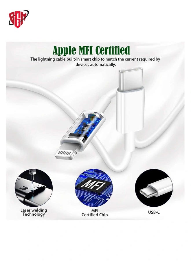 BGM - Fast Charger iPhone [Apple MFi Certified] 20W USB C PD Adapter with 3FT Type-C to Lightning Cable Compatible with iPhone 13 12 Pro Max Mini 11 XS - Image 1