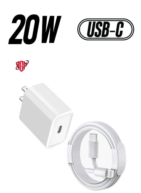 Fast Charger iPhone [Apple MFi Certified] 20W USB C PD Adapter with 3FT Type-C to Lightning Cable Compatible with iPhone 13 12 Pro Max Mini 11 XS