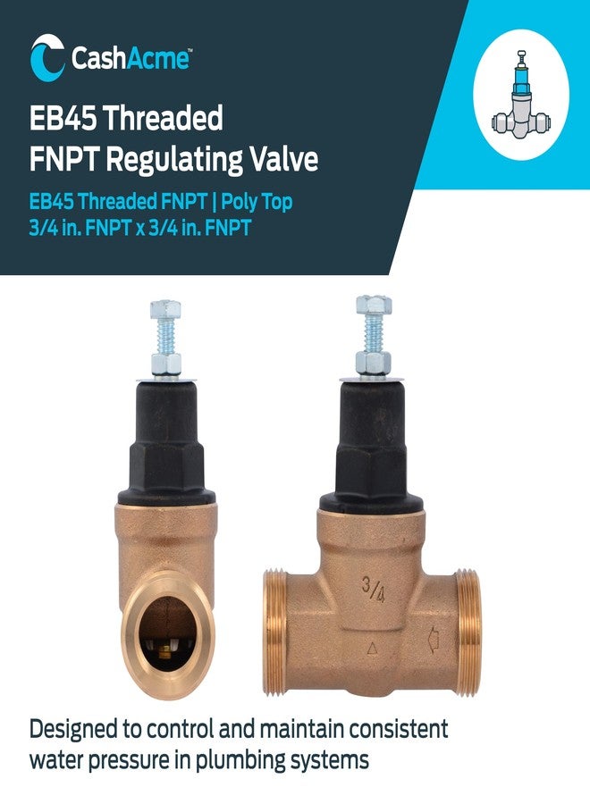 Cash Acme صمام تنظيم الضغط Cash Acme EB45، ملولب 3/4 بوصة NPT، غطاء بولي، 60 رطل لكل بوصة مربعة، PVA16P-DTH-60 - Image 2