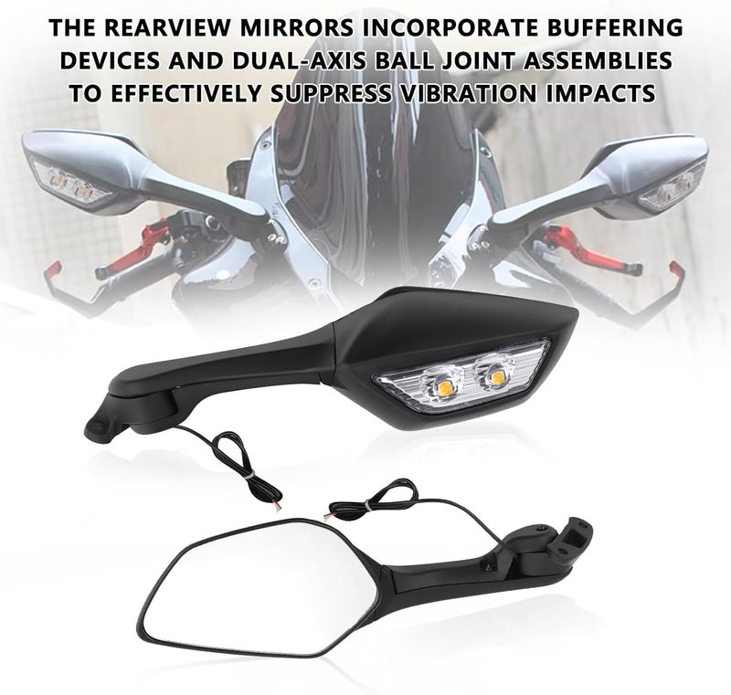0TO6 Motorcycle Rearview Mirrors with Built-In Turn Signals Fit for ZX-10R 2021-2023 - Image 3