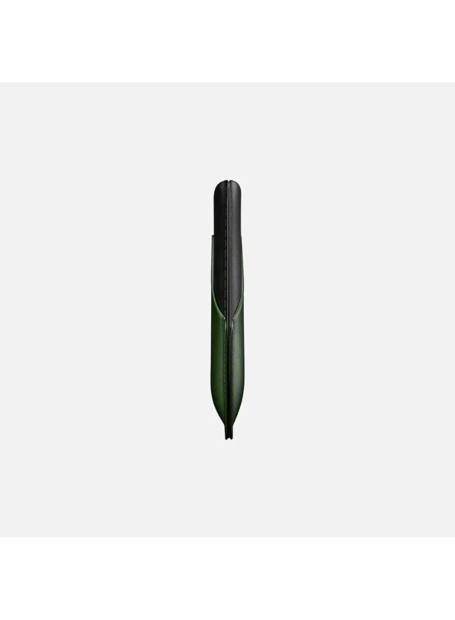 هيتش Simple Cardholder - Natural Genuine Leather - Black/Green - Image 3