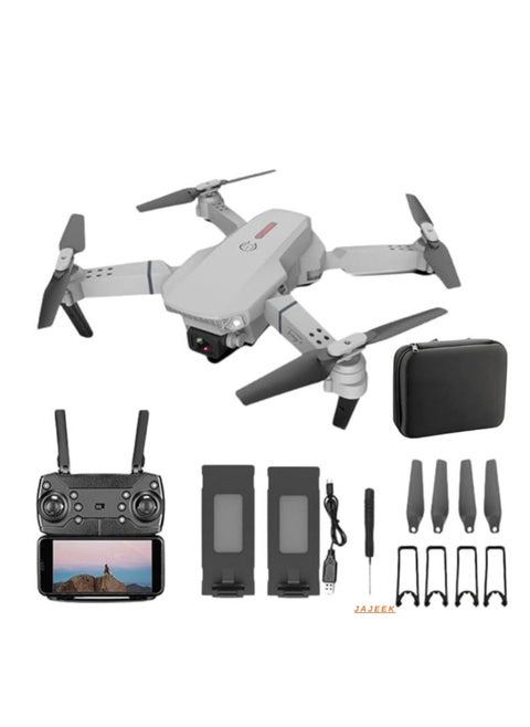 Foldable Quadcopter Drone with 360° Roll, Dual HD Camera, 150m Range, 25-30 Min Flight Time, Speed Control, Gesture Manipulation, Optical Flow & Avoidance, Includes 2 Batteries, Grey