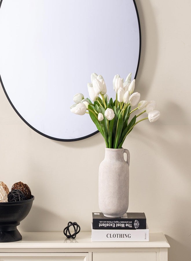 Vanselia Ceramic Flower Vase Home Decor - Table Flowers Vases Living Room Bedroom Plant Decoration Modern Farmhouse Vintage for Kitchen Shelf Office Coffee Dining Desk House Women Gift (Rustic, 9.7") - Image 3