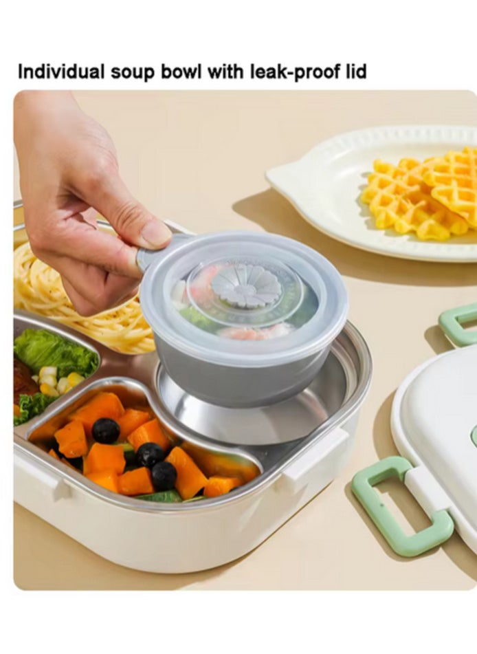 Hello Panda Sustainable and Functional Gourmet Treats Gift Basket: Portable 5-Compartment 1550 ml Food Container, Cute 304 Stainless Steel Bento Lunch Box  - Image 5