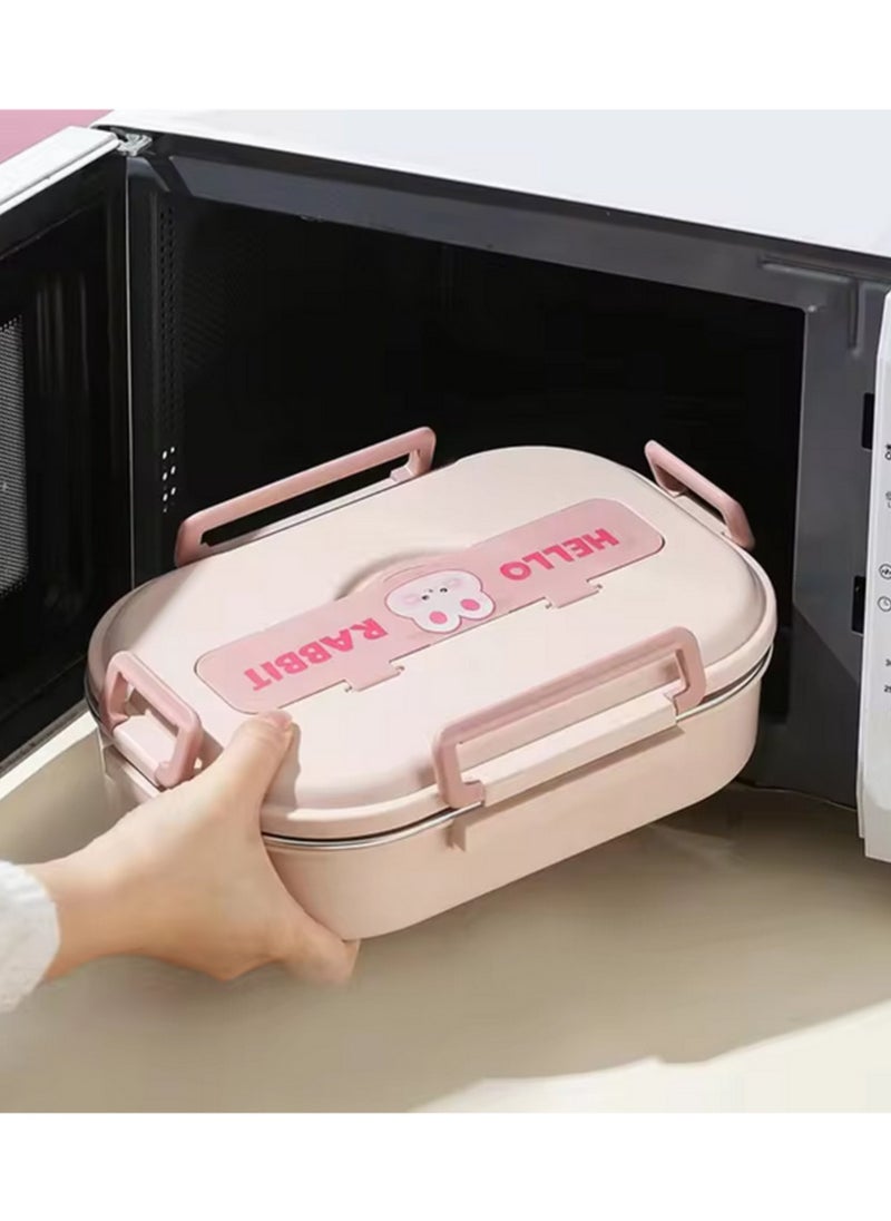 Hello Panda Sustainable and Functional Gourmet Treats Gift Basket: Portable 5-Compartment 1550 ml Food Container, Cute 304 Stainless Steel Bento Lunch Box  - Image 3