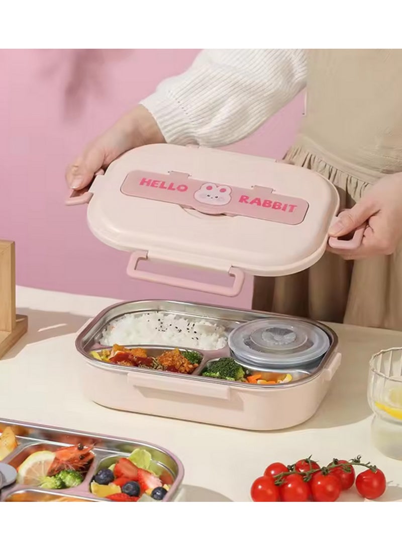 Hello Panda Sustainable and Functional Gourmet Treats Gift Basket: Portable 5-Compartment 1550 ml Food Container, Cute 304 Stainless Steel Bento Lunch Box  - Image 1