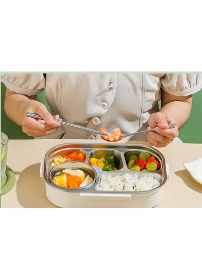 Hello Panda Sustainable and Functional Gourmet Treats Gift Basket: Portable 5-Compartment 1550 ml Food Container, Cute 304 Stainless Steel Bento Lunch Box  - Image 2