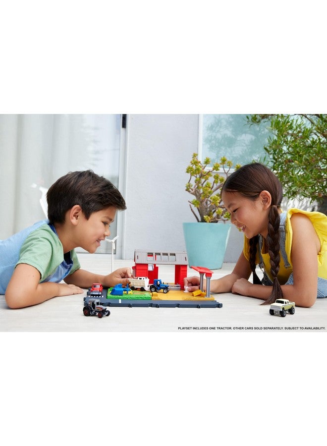 Matchbox Toy Car & Playset, Action Drivers Farm Adventure with 1:64 Scale Tractor & Trailer, 2 Hay Bales & Detachable Goat, Horse & Cow Figures & Sounds - Image 2