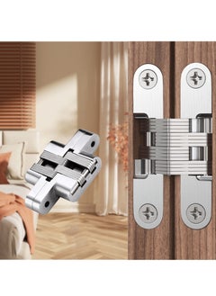 Y&D Concealed Door Hinge, 180-degree M60x13 Folding Screen Hinge zinc Alloy Stainless Steel Cross (2 Pieces)  - Image 1