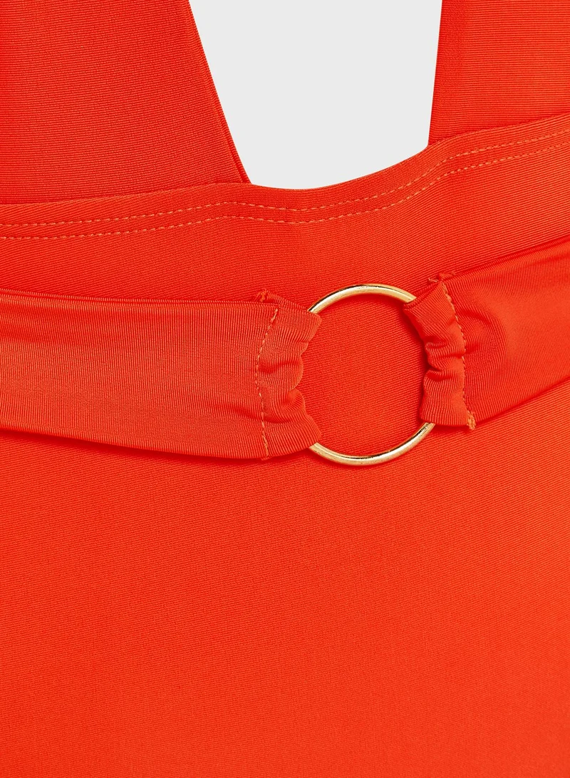 Coconut Cove Lucia Ruffle Trim Buckle Detail Swimsuit