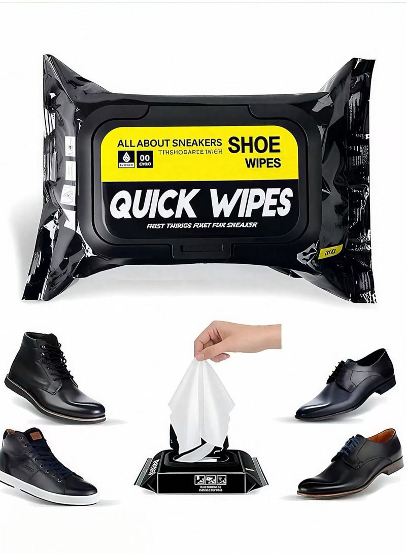 80 Pcs Sneaker Cleaning Wipes – Quick-Dry Disposable Wipes for Shoes, Removes Dirt & Stains – Portable & Travel-Friendly(We have changed the packaging of our product) - Image 1