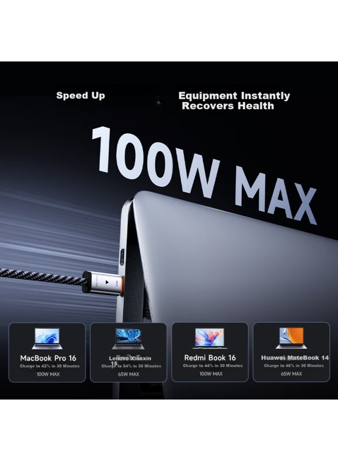 Miiiw Miwu 100W Charging Cable Type-C One Drag Two Apple Fast Charging Line Cto2C Supports Xiaomi Private Protocol Suitable For Huawei Xiaomi Mobile Phone Notebook Car 1.3M - Image 2