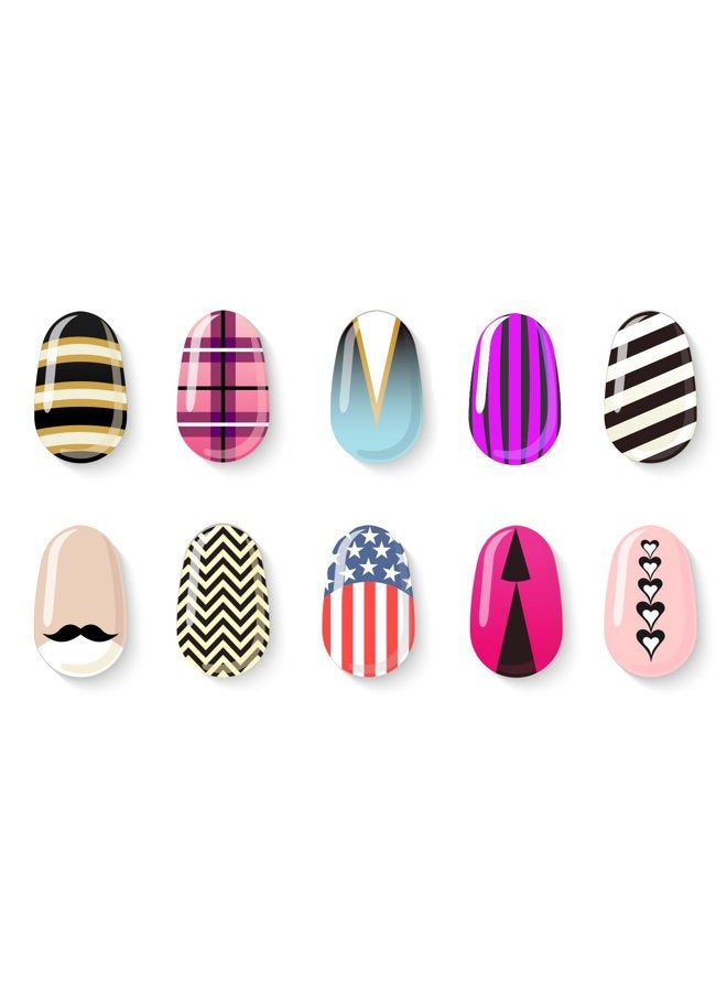 eBoot 1275 Pieces 49 Designs Nail Art Stencils French Tip Guides Stickers Form Fringe Guides Vinyl, 36 Sheets - Image 2