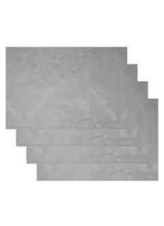 RARELY Set of 4 Grey Elegance Damask Table Fabric Placemats  Handkerchief Wedding 13 x 19inch  - Image 1