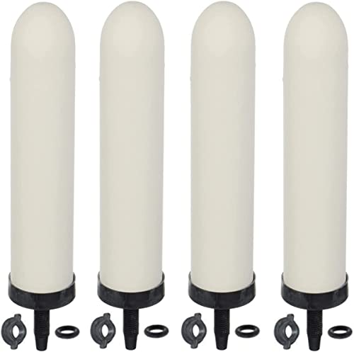 HUINING 4PCS 10-inch Replacement Ceramic Filter Candle with Activated Carbon for Countertop Gravity Water Filter Systems - Image 1