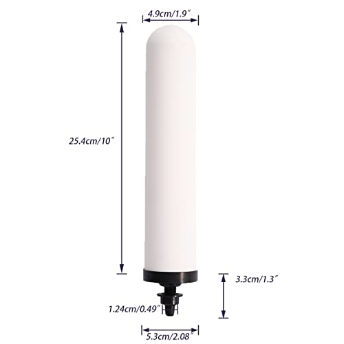 HUINING 4PCS 10-inch Replacement Ceramic Filter Candle with Activated Carbon for Countertop Gravity Water Filter Systems - Image 2