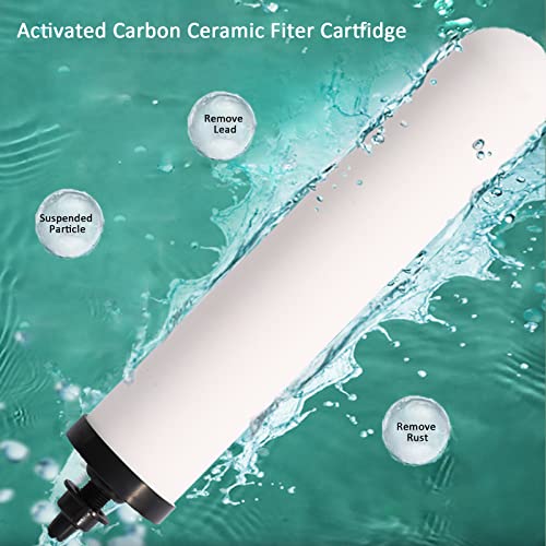 HUINING 4PCS 10-inch Replacement Ceramic Filter Candle with Activated Carbon for Countertop Gravity Water Filter Systems - Image 5