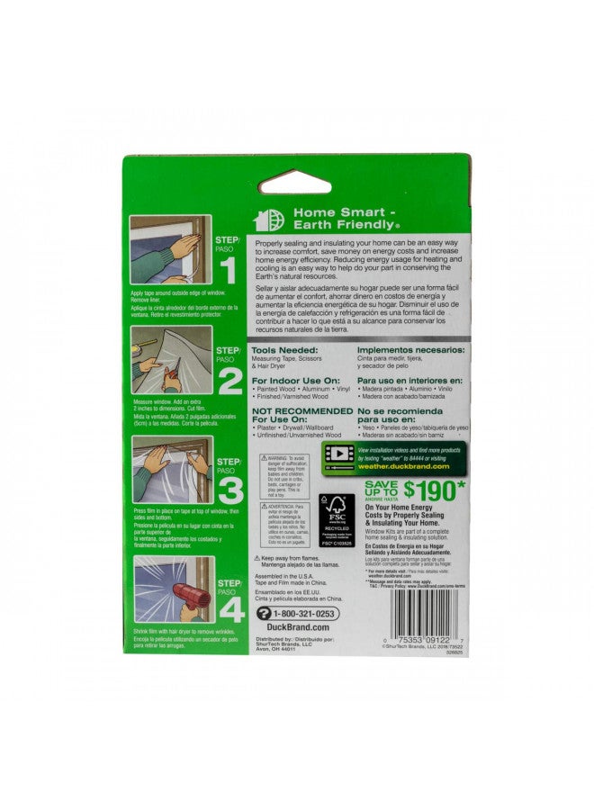 Duck brand مجموعة عازل فيلم انكماش داخلي من علامة دك، 5 نوافذ، 62 بوصة × 210 بوصة، 286217 - Image 2