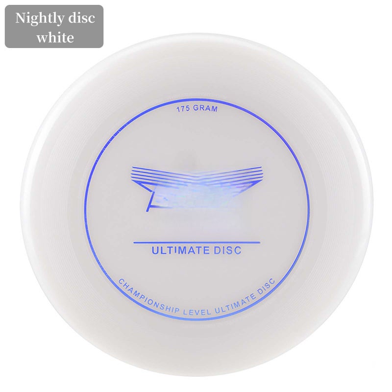Flying Disc: 10.63 Inch 175 Gram White PE Plastic - Aerodynamic Anti-Skid Luminous Design Durable Water-Resistant Flying Disc for Park Beach Outdoor Family Games Pet Play - Image 1