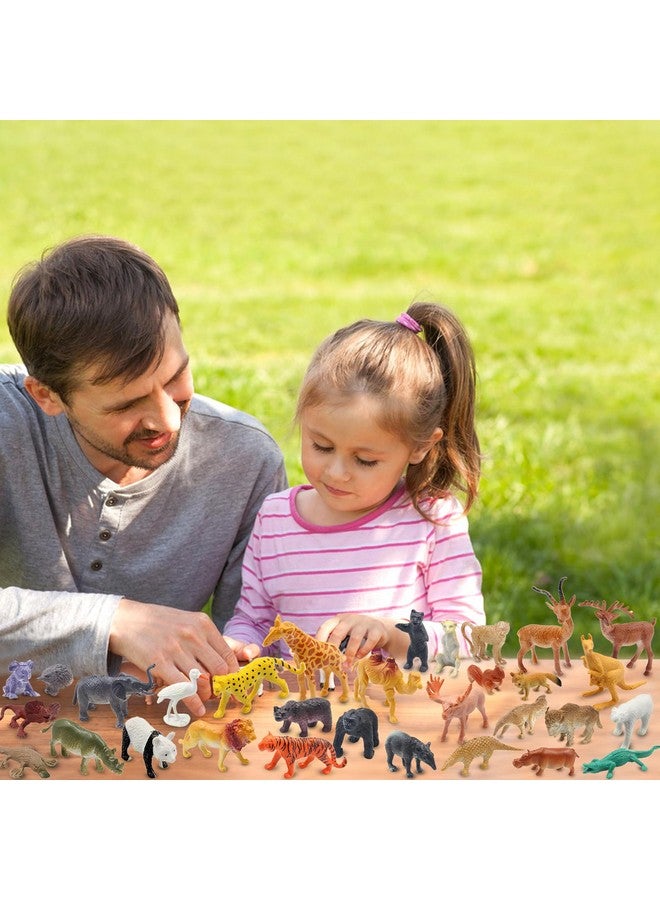 PINOWU Realistic Mini Wild Zoo Animals Figurines Toys 32 Pcs Gift Set for Education and Party Favors, Plastic Forest Safari Animals Lion, Hippo, Tiger, Bear, Elephant, Giraffe etc - Image 3