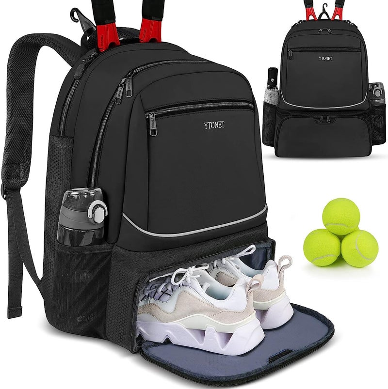 Ytonet Tennis Bag Tennis Backpack for Women Men 2 Rackets with Insulated Pocket Ventilated Shoe Compartment - Image 1