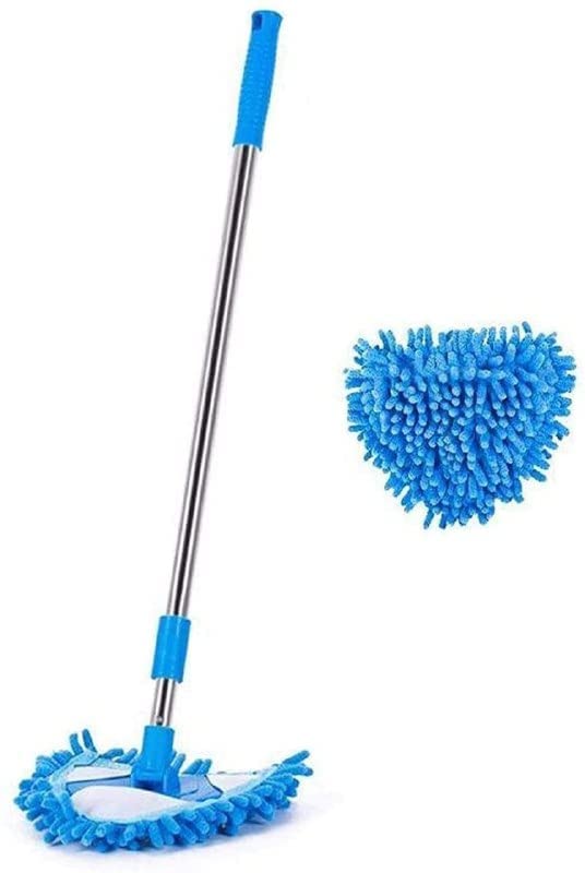 PRIVERA Foldable Microfiber Triangle mop Multi Functional rotatable Triangle mop with Long Handle Fan Cleaning Duster Flexible Fan Triangle mop for Easy Cleaning of Home Kitchen - Image 1