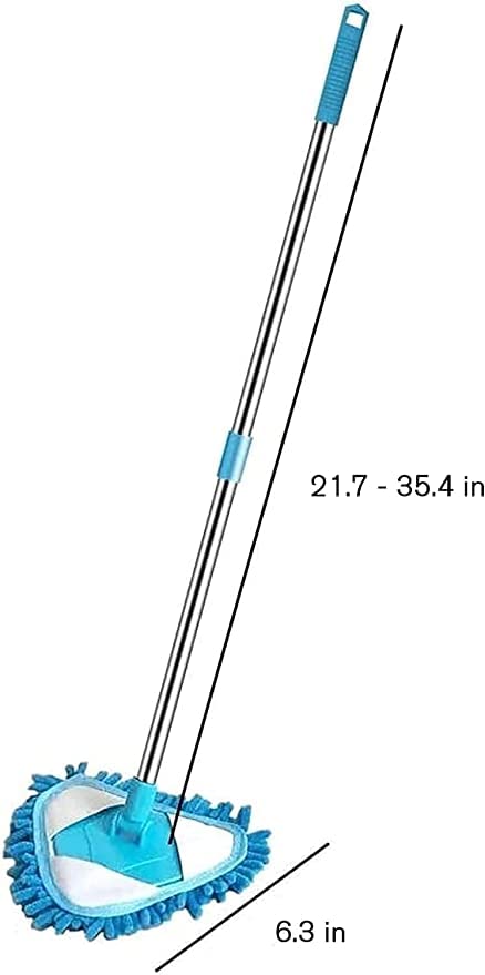 PRIVERA Foldable Microfiber Triangle mop Multi Functional rotatable Triangle mop with Long Handle Fan Cleaning Duster Flexible Fan Triangle mop for Easy Cleaning of Home Kitchen - Image 4