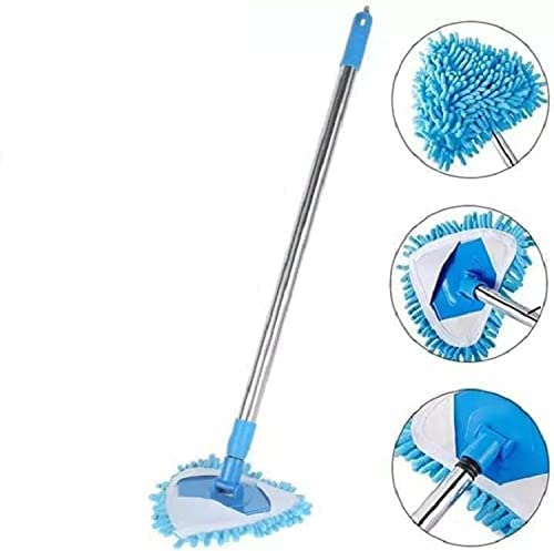 PRIVERA Foldable Microfiber Triangle mop Multi Functional rotatable Triangle mop with Long Handle Fan Cleaning Duster Flexible Fan Triangle mop for Easy Cleaning of Home Kitchen - Image 3