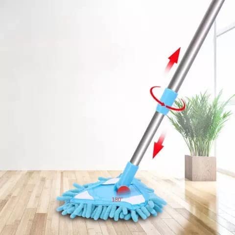 PRIVERA Foldable Microfiber Triangle mop Multi Functional rotatable Triangle mop with Long Handle Fan Cleaning Duster Flexible Fan Triangle mop for Easy Cleaning of Home Kitchen - Image 2
