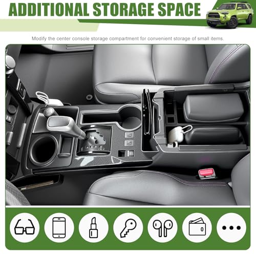 Qyebbk 3PCS Center Console Organizer for 2010-2024 Toyota 4Runner Gear Shift Side Tray Hanging and Insert Armrest Storage Boxs for 4 Runner Accessories(3PCS Center Console Organizer/Fit 10-24) - Image 3