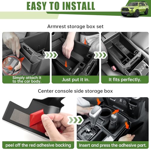 Qyebbk 3PCS Center Console Organizer for 2010-2024 Toyota 4Runner Gear Shift Side Tray Hanging and Insert Armrest Storage Boxs for 4 Runner Accessories(3PCS Center Console Organizer/Fit 10-24) - Image 5