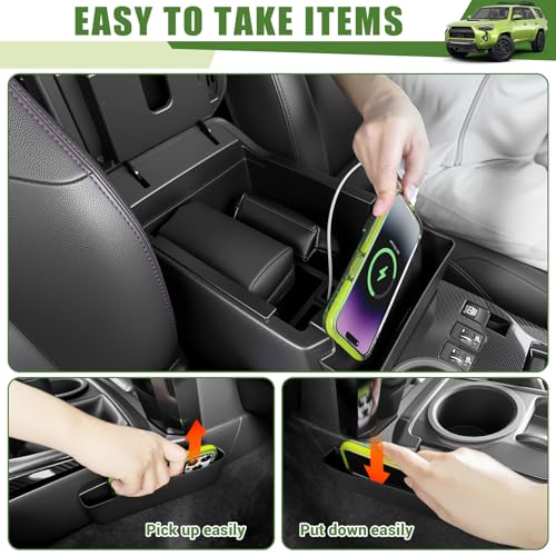 Qyebbk 3PCS Center Console Organizer for 2010-2024 Toyota 4Runner Gear Shift Side Tray Hanging and Insert Armrest Storage Boxs for 4 Runner Accessories(3PCS Center Console Organizer/Fit 10-24) - Image 4