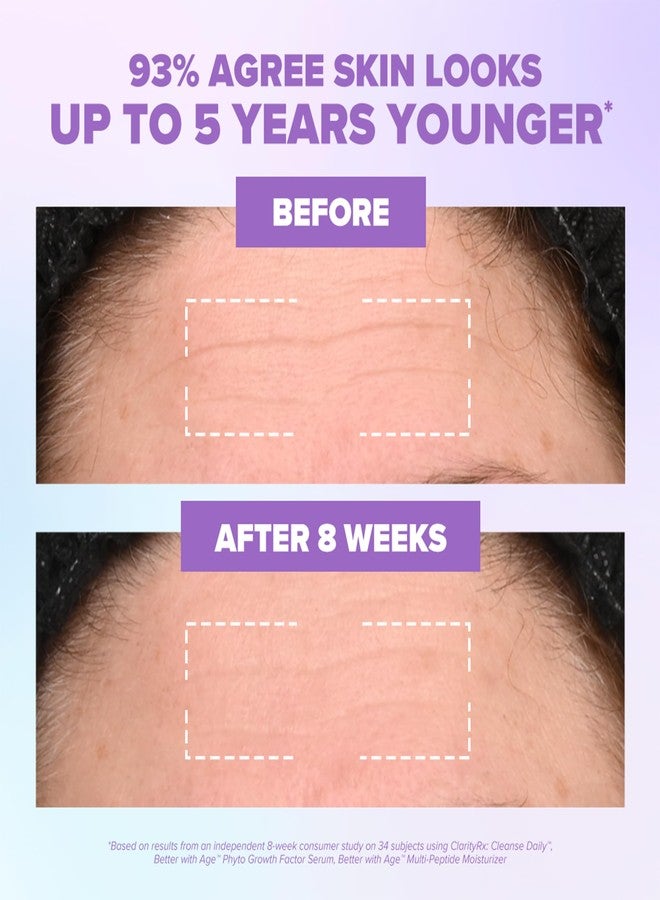 كلاريتي آر إكس سيروم الوجه ClarityRx Better With Age Phyto Growth Factor، 0.9 أونصة سائلة، سيروم مرطب مضاد للشيخوخة مع خلايا جذعية نباتية، يساعد على دعم إنتاج الكولاجين وحمض الهيالورونيك، وينعم الخطوط الدقيقة بشكل ملحوظ. - Image 3