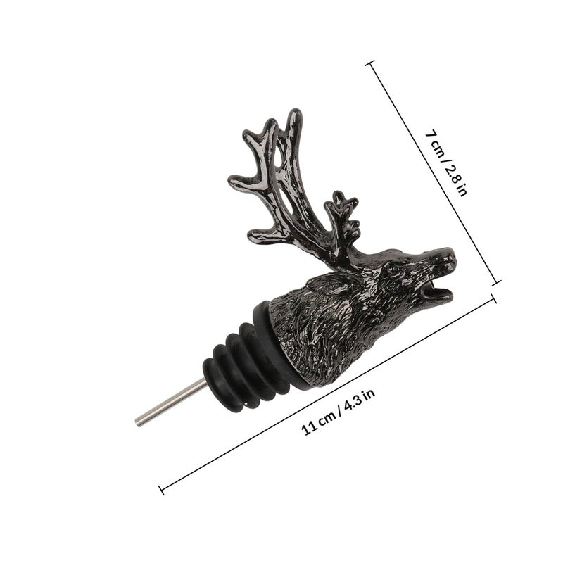 Black Silicone Deer Head Wine Pourer Spout Creative Liquor Dispenser For Home Bar - Image 3