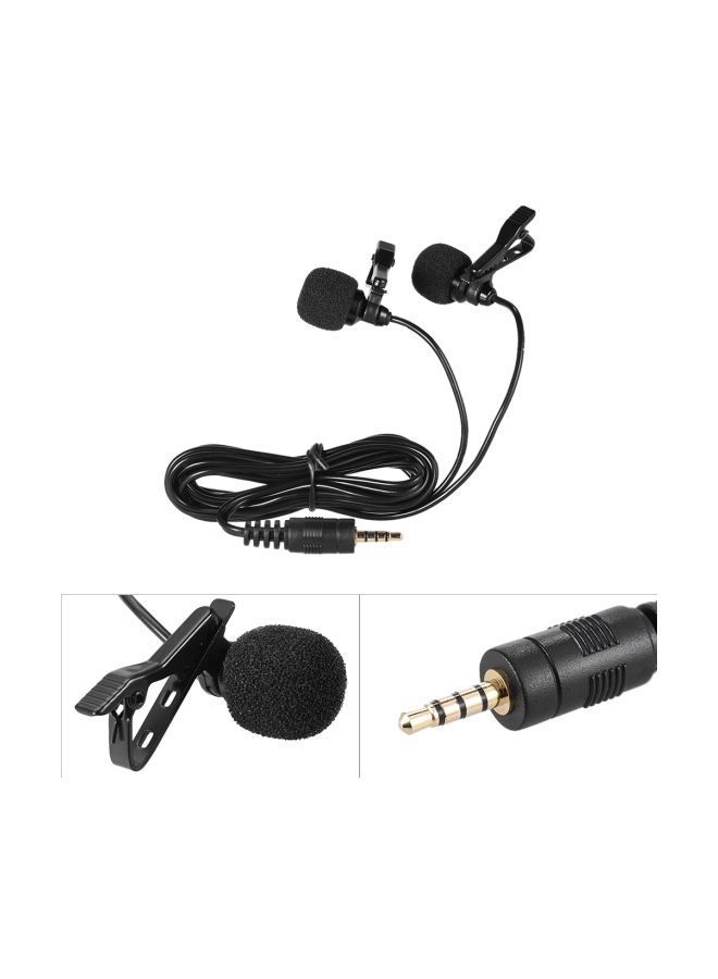 نيبمينينت ميكروفون بديل برأس مزدوج متعدد الاتجاهات لجهاز آي باد والهواتف الذكية آيفون 5 وآيفون 6S 6 بلس D4211 أسود - Image 3