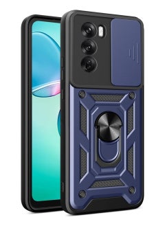 Generic Shield Full Protection Case With Metal Ring &Slide Camera Cover For Oppo Reno 12 case 