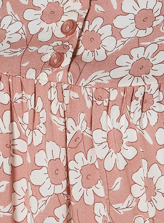 سبلاش فيڤ Night Gown Short Sleeves Floral Print Viscose