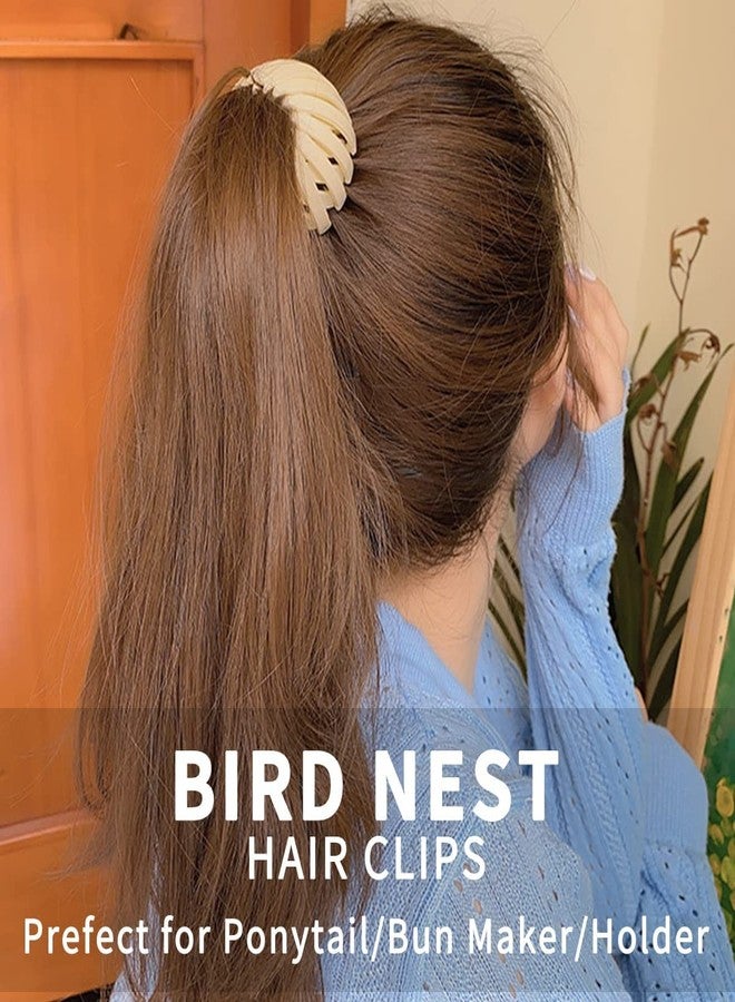 UPDESH 4 Bird Nest Magic Hair Clip, Hair Holder Clips Birds Nest Hair Clip, Lazy Bird's Nest Plate Hairpin for Thin Hair, Expandable Ponytail Holder Bun Maker Hair Accessories for Women Girls - Image 5