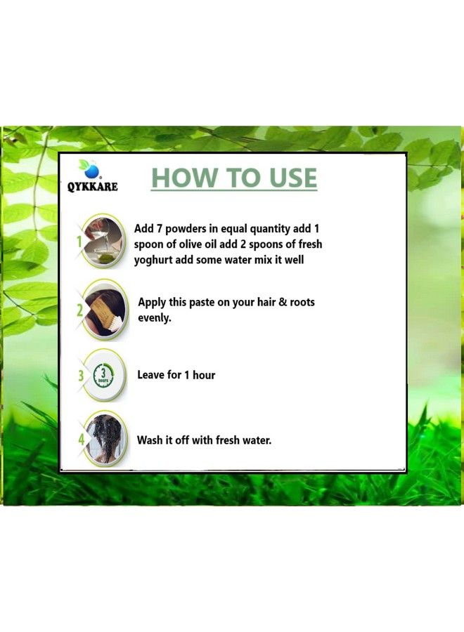 QYKKARE Hair Care Pack Of 7 Hibiscus Henna Bhringraj Indigo Amla Shikakai Reetha - Image 4