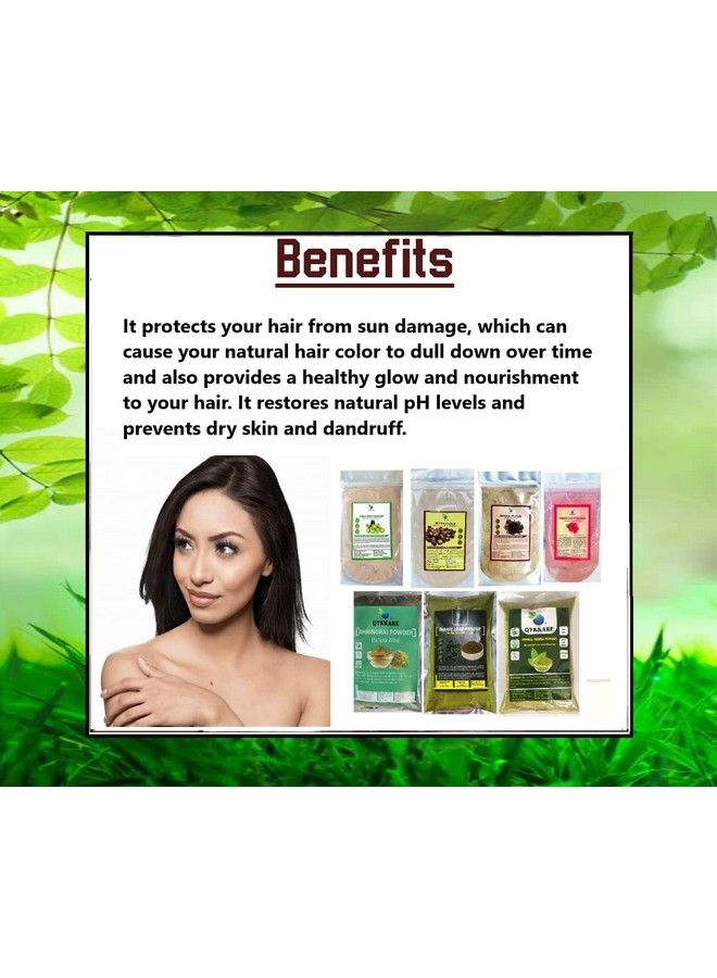QYKKARE Hair Care Pack Of 7 Hibiscus Henna Bhringraj Indigo Amla Shikakai Reetha - Image 3