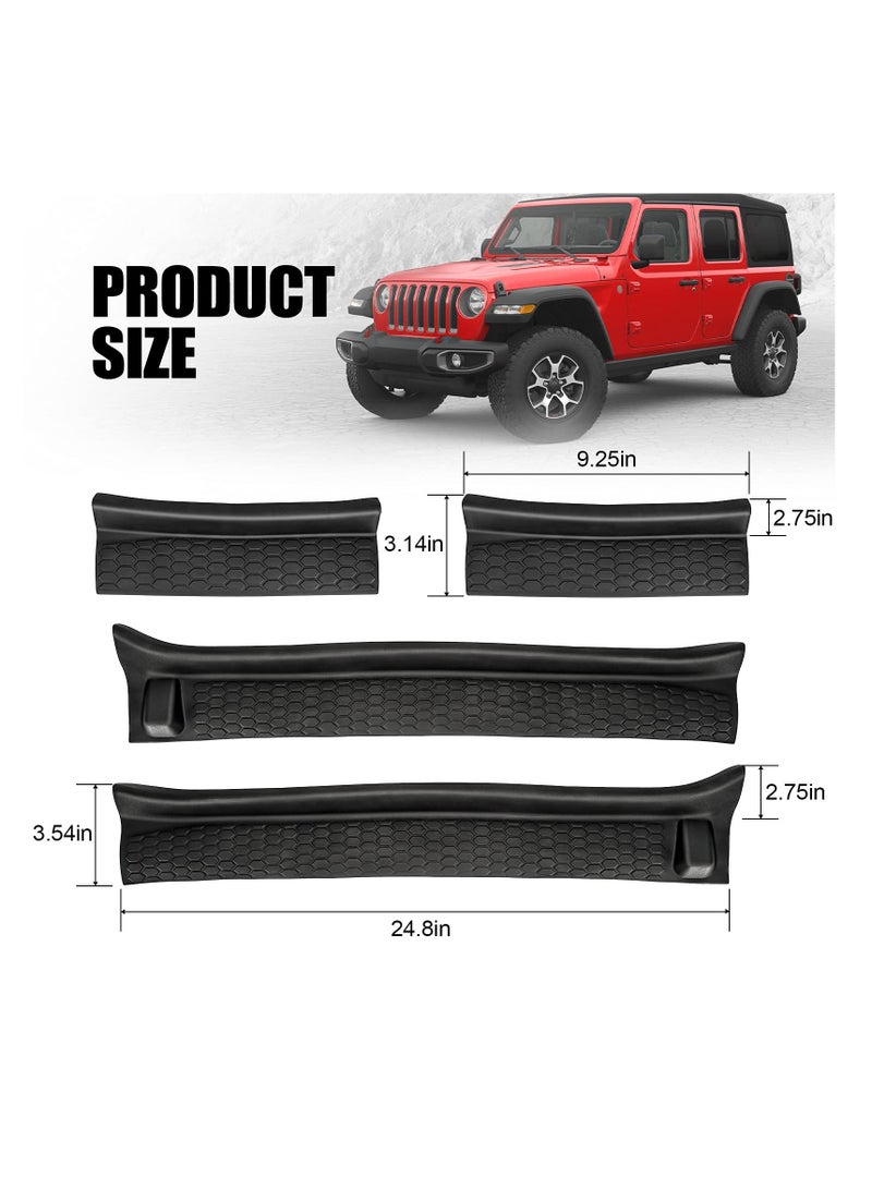 KASTWAVE Door Sill Guards Kit, Black Rubber Door Entry Guards for 2018 2021 Jeep Wrangler JL JLU Gladiator JT 4 Door Accessories Parts Door Sill Protector Replacement 4pcs Set - Image 3