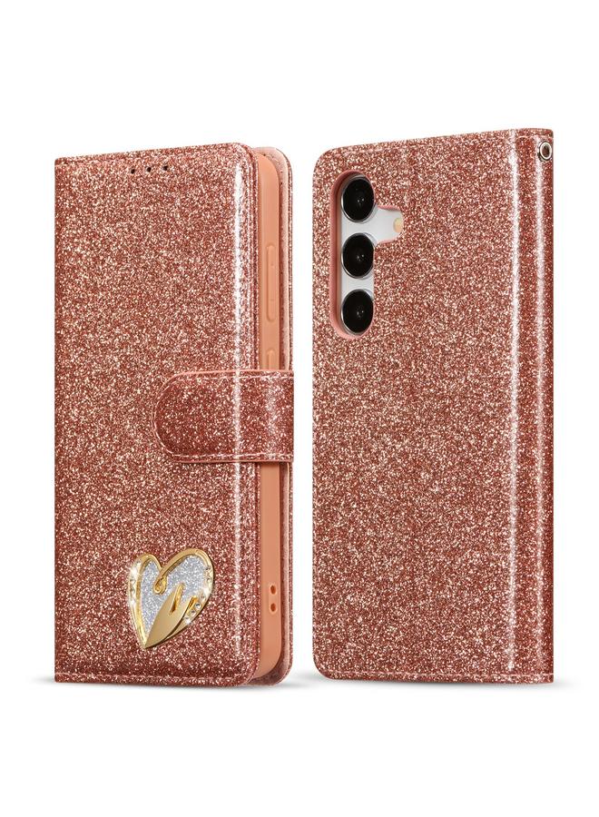 اس-توب جراب هاتف Samsung Galaxy S25 5G من الجلد اللامع باللون البودرة - Image 1