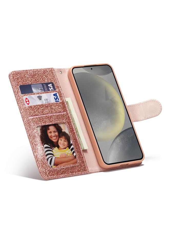 اس-توب جراب هاتف Samsung Galaxy S25 5G من الجلد اللامع باللون البودرة - Image 4