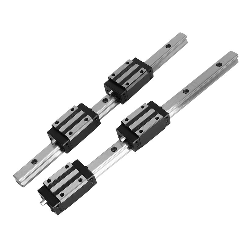 2Pcs HG15-300mm Cast Iron Linear Guide Rail with 4Pcs HGH15 Linear Bearing Slide Block Black - Image 5