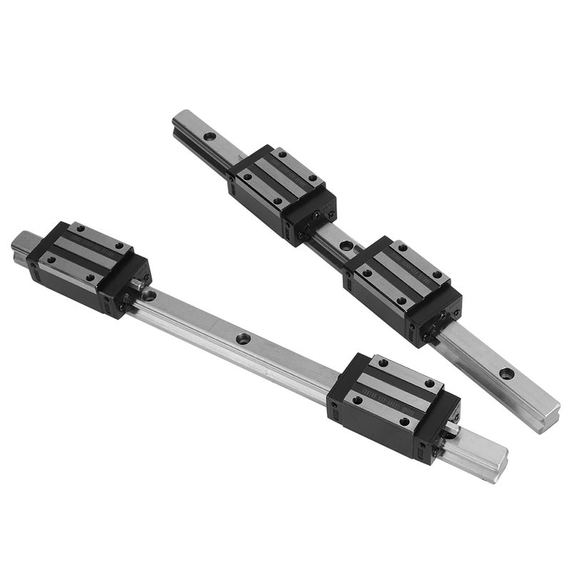 2Pcs HG15-300mm Cast Iron Linear Guide Rail with 4Pcs HGH15 Linear Bearing Slide Block Black - Image 2